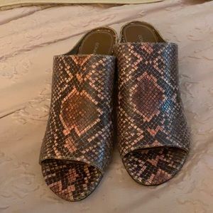 Donald j Pliner snake skin print mules